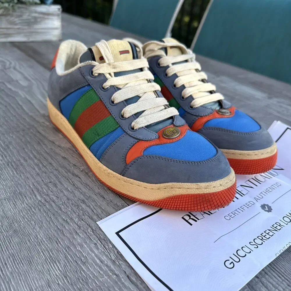 GUCCI Men's Screener Sneakers Trainers Shoes Men 7 Or Women 8.5 COA